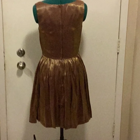 Vintage Francine Browne Dress 6 bronze no/belt. - Picture 6 of 10